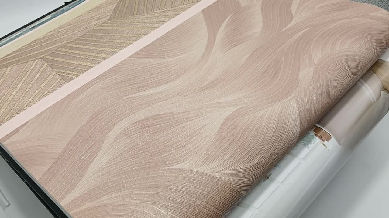 Rosegold dekor tapéta enyhén csillámos hullám mintával