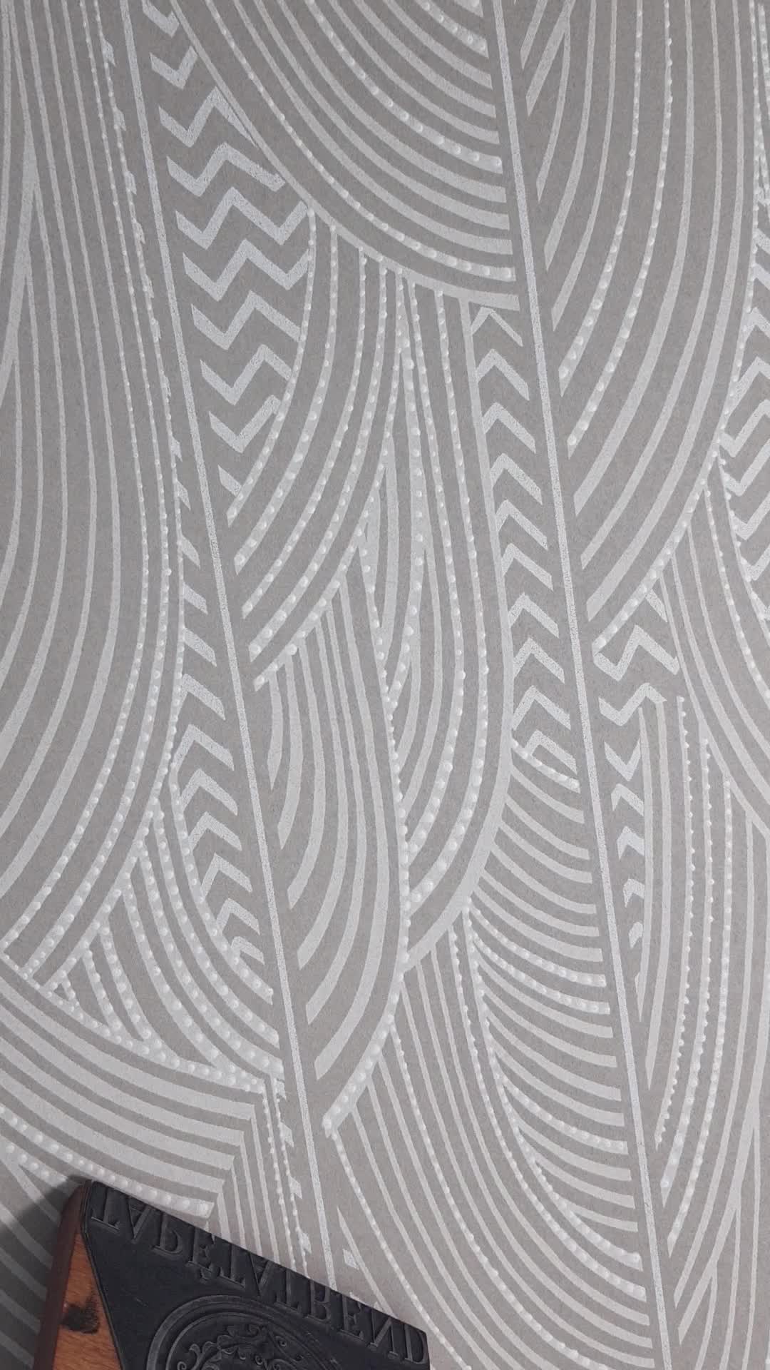 Szürke dekor tapéta nagyléptékű art deco geometrikus mintával