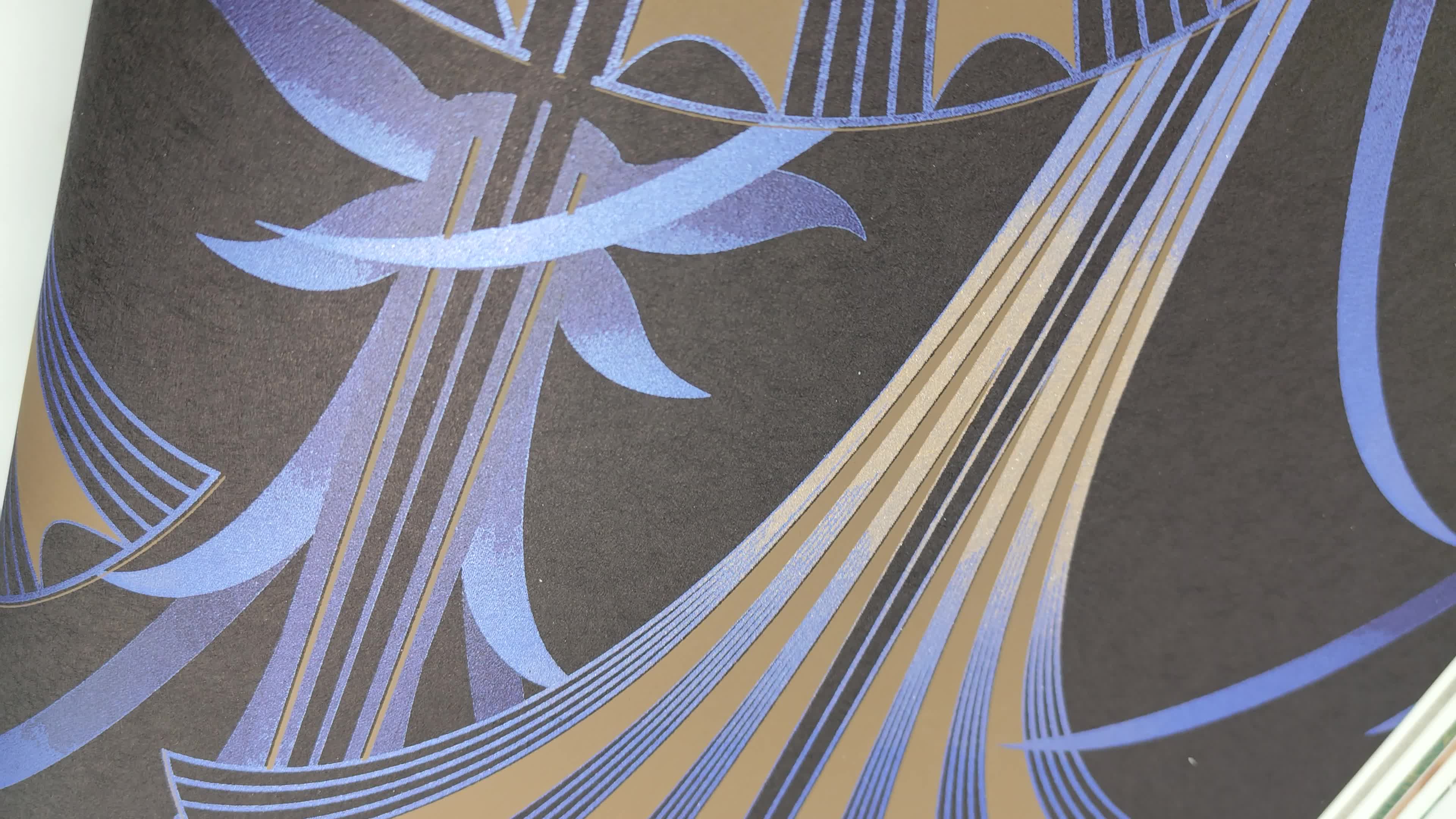 Art deco dekor tapéta kék geometrikus mintával