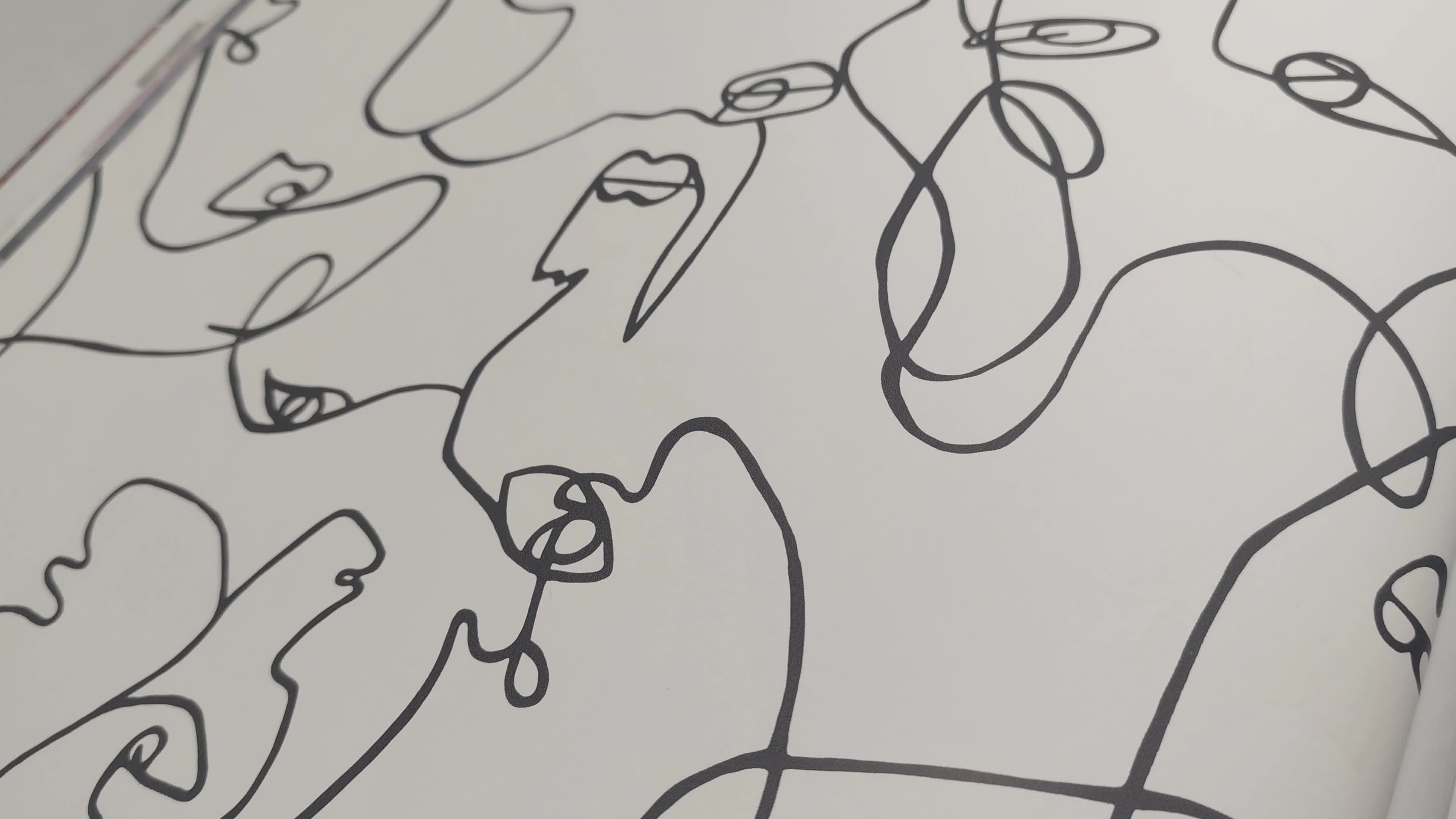 Fekete fehér art deco hangulatú dekor tapéta