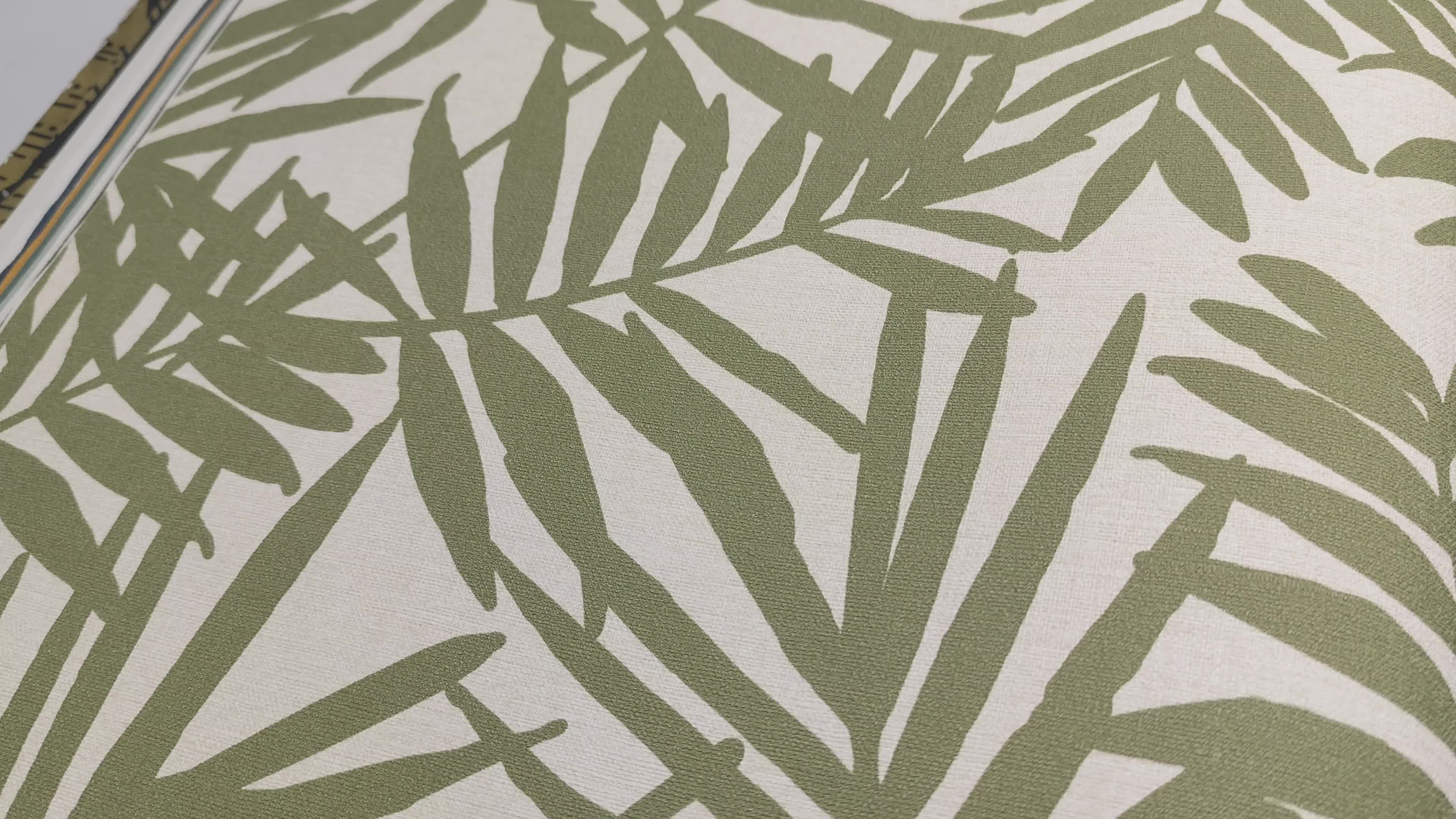 Zöld pálmalevél mintás vlies dekor tapéta