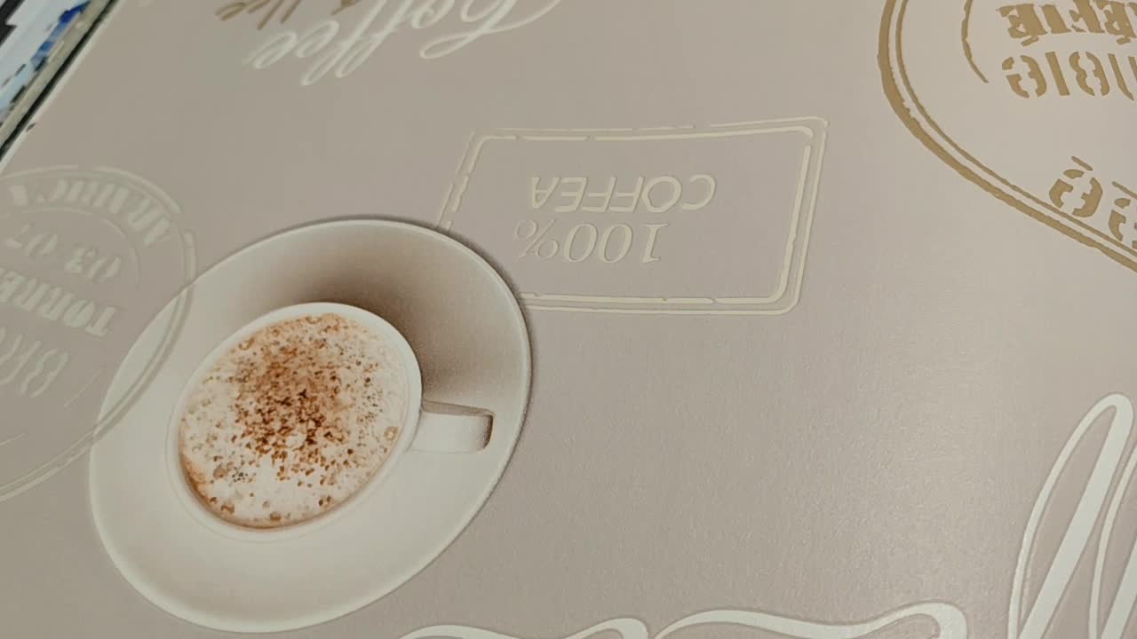 Dekor tapéta konyhába étkezőbe kávé mintával