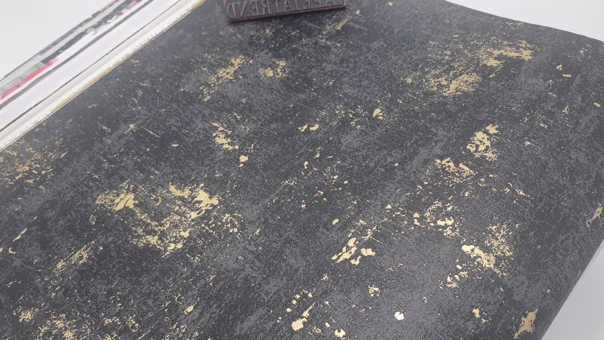 Fekete-arany loft hangulatú foltos dekor tapéta