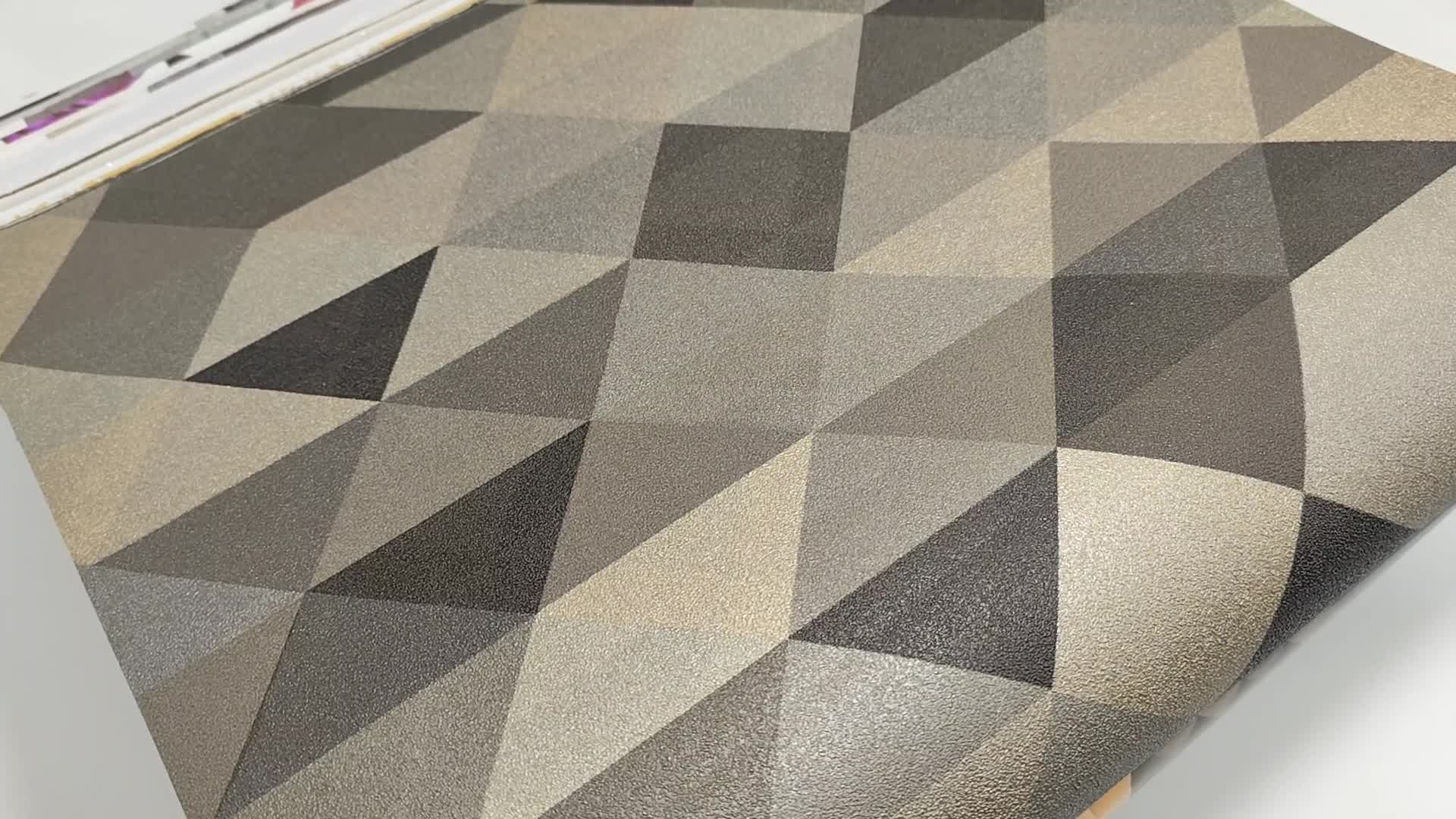 Barna-fekete geometrikus mintás vlies tapéta