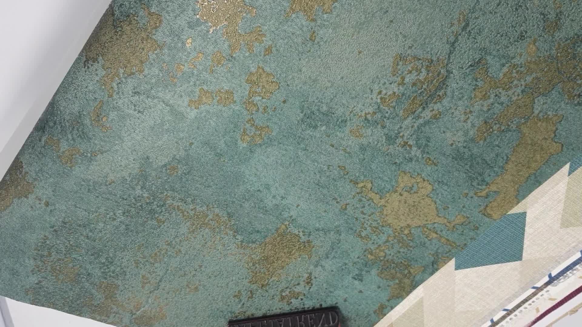 Zöld antikolt vakolat hatású luxus tapéta