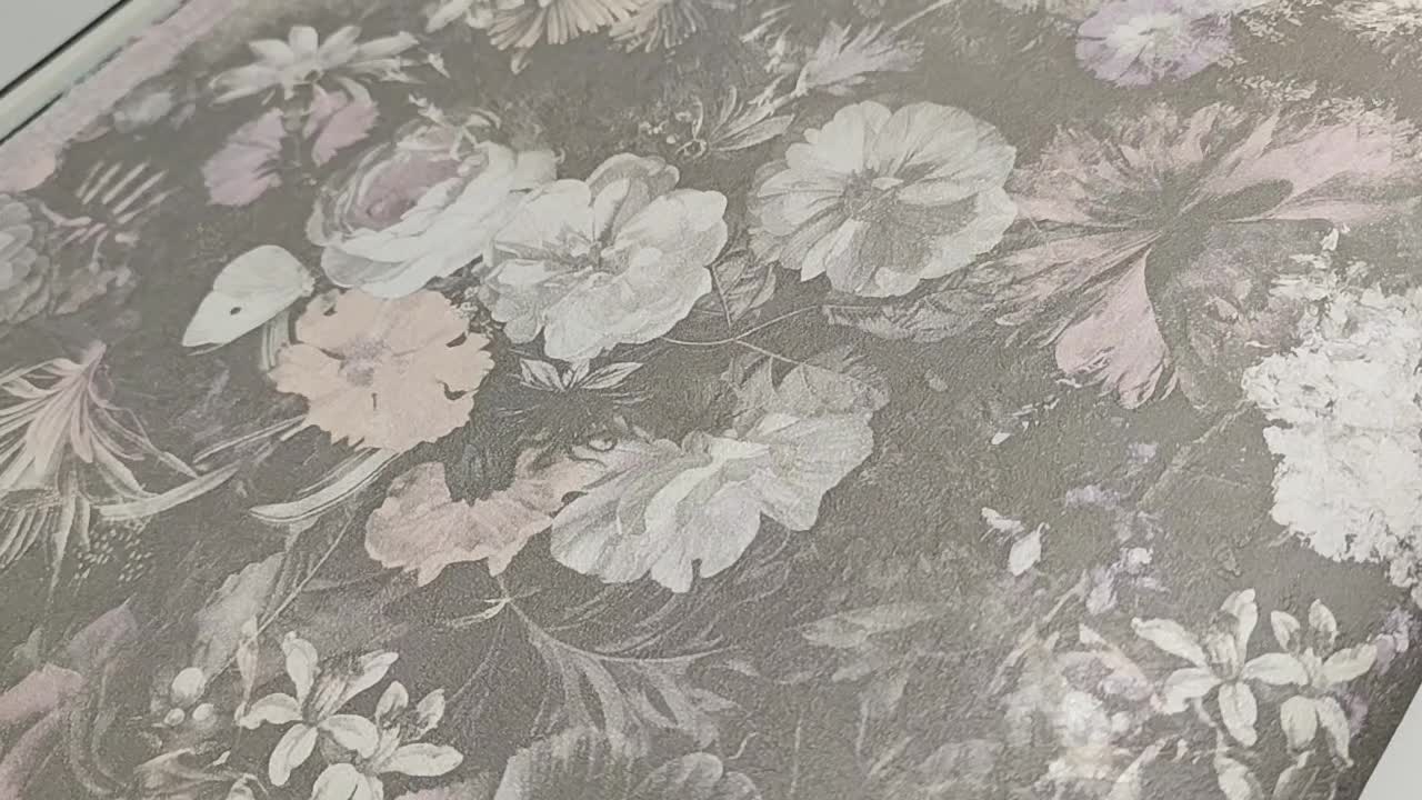 Pasztell virágmintás vintage mosható design tapéta