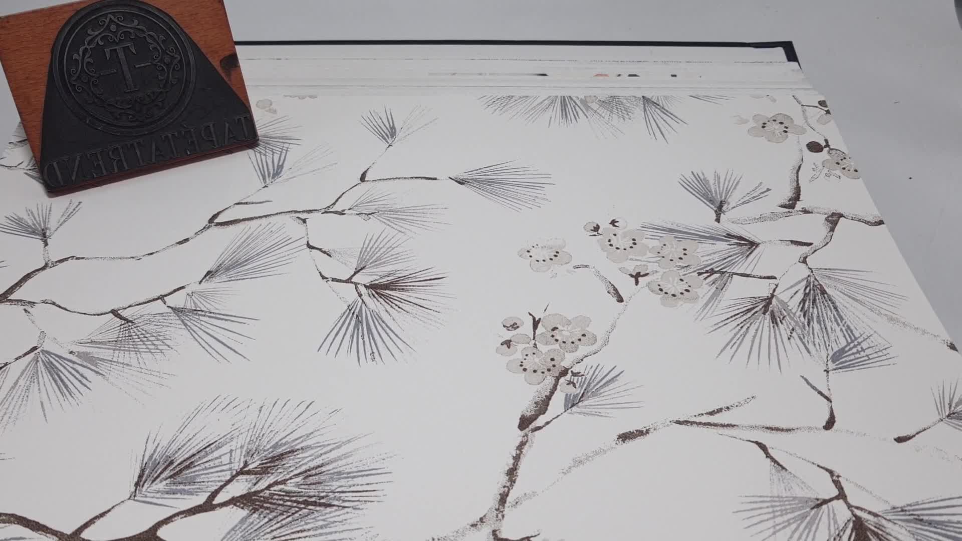 Japán stílusú virág és faág mintás vlies Khroma dsign tapéta