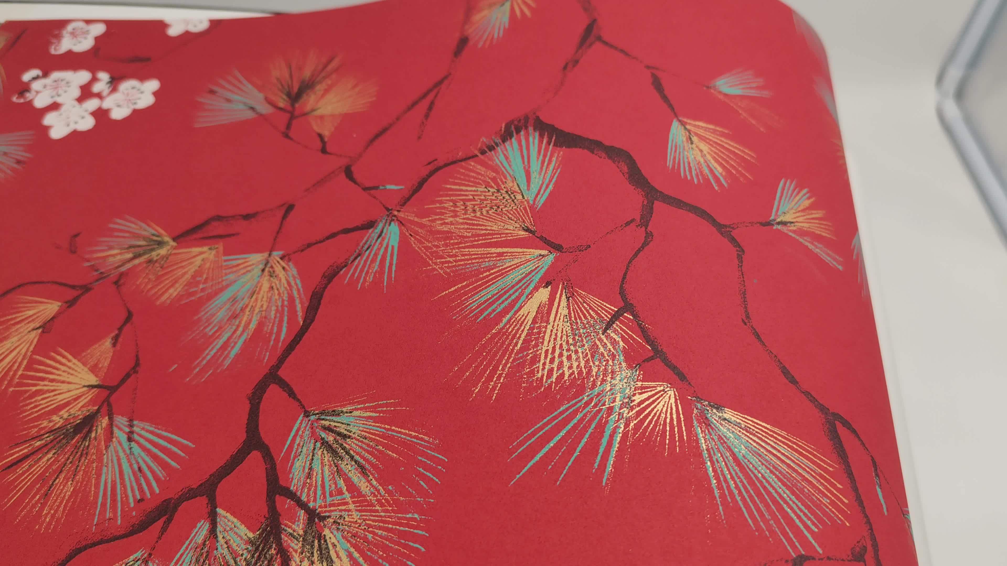 Japán virág és faág mintás vlies design tapéta