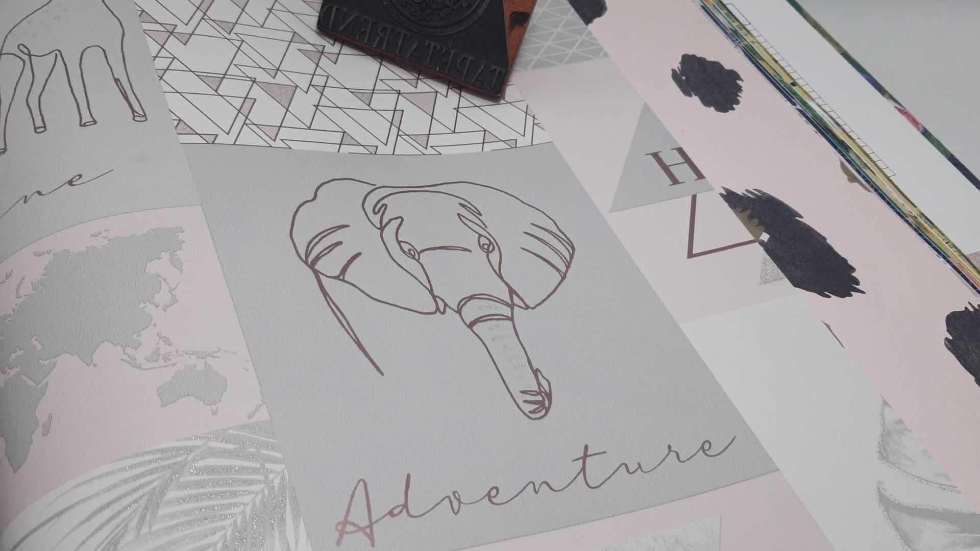 Vlies dekor tapéta tropusi hangulatú kollázs mintával